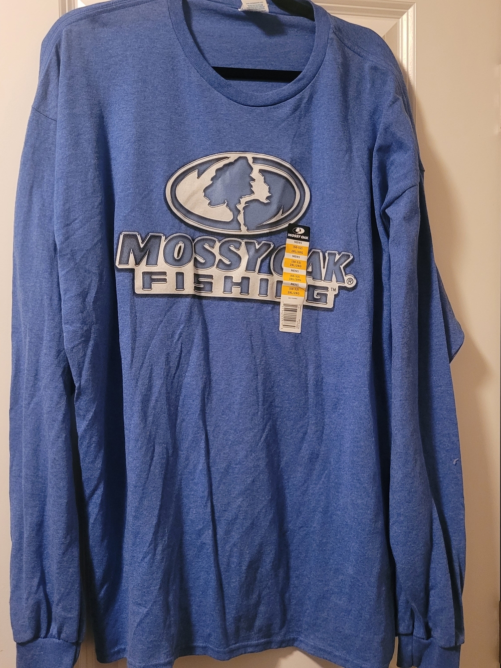 NWT Men's Mossy Oak Blue Fishing Logo T-Shirt - Navy Blue Heather Size 2XL